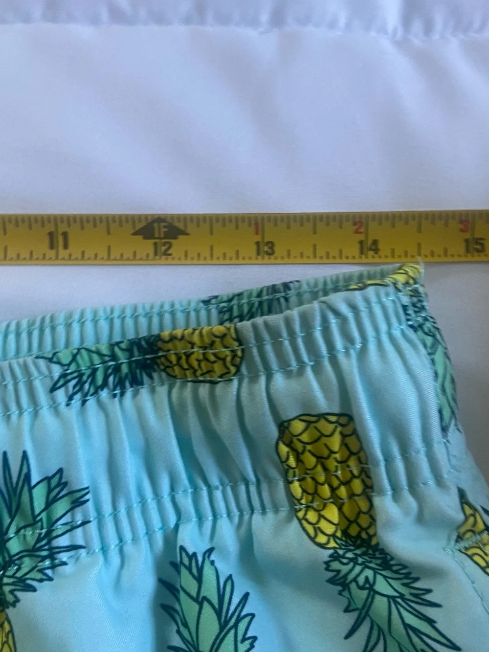 Arnhem Aqua Swim Shorts with Yellow Pineapple Print